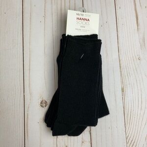 Hanna Andersson NWT Ribbed Crew Socks 3-Pack Black Accessories Back To School